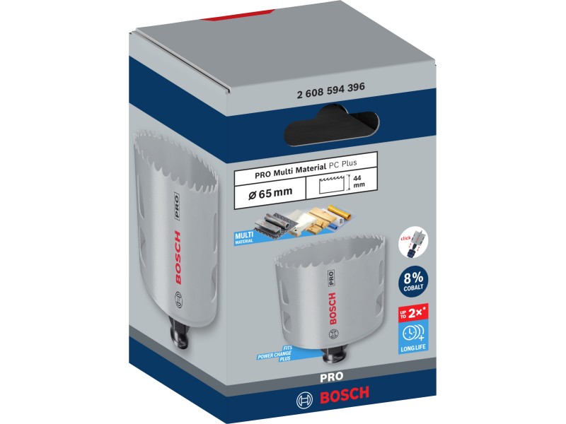 Žaga za izrezovanje lukenj PRO Multi Material PC Plus, 65mm, 2608594396